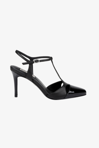Aurelia Capped Toe T-Strap Stiletto Heels