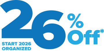 26 percent off.* Start 2026 organized.