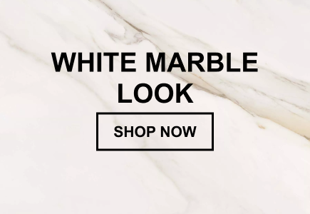 Text on image: White marble look Image: White marble-look tile