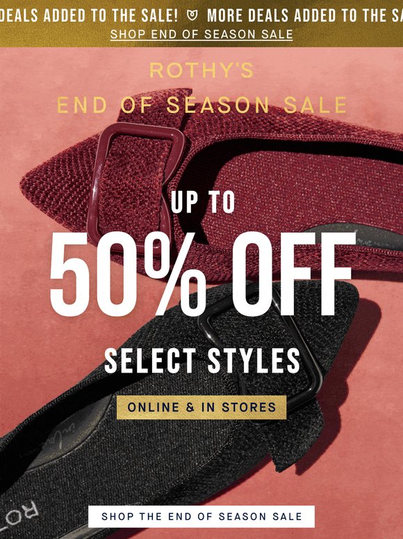 SO MANY STYLES NOW UP TO 50% OFF!