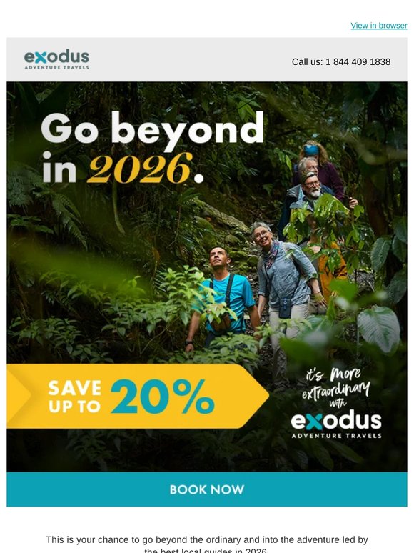 Exodus Travels: Adventurer, save up to 20% on selected 2026 departures ...