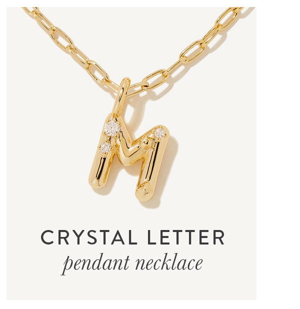 Crystal letter pendant necklace