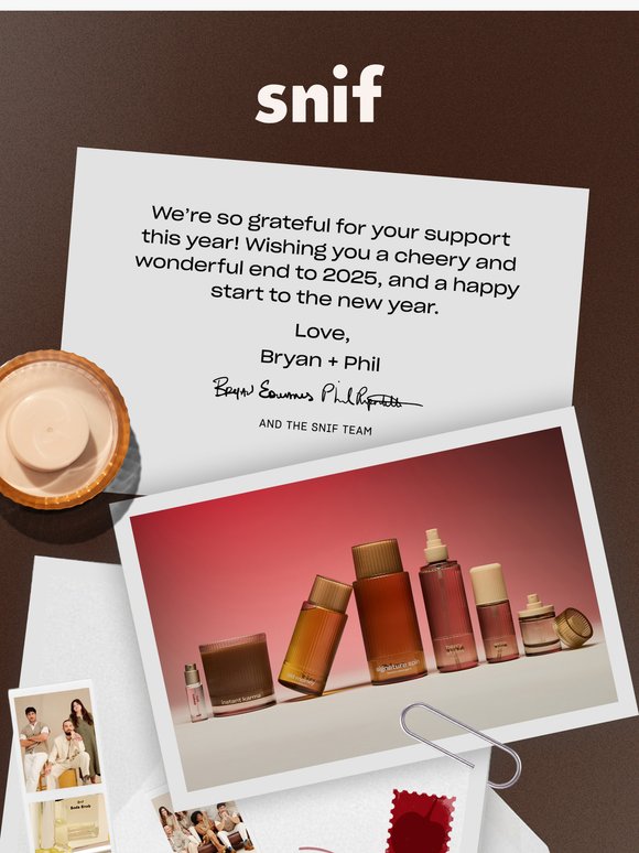 Snif Images Snif: Holiday wishes from the Snif team. | Milled