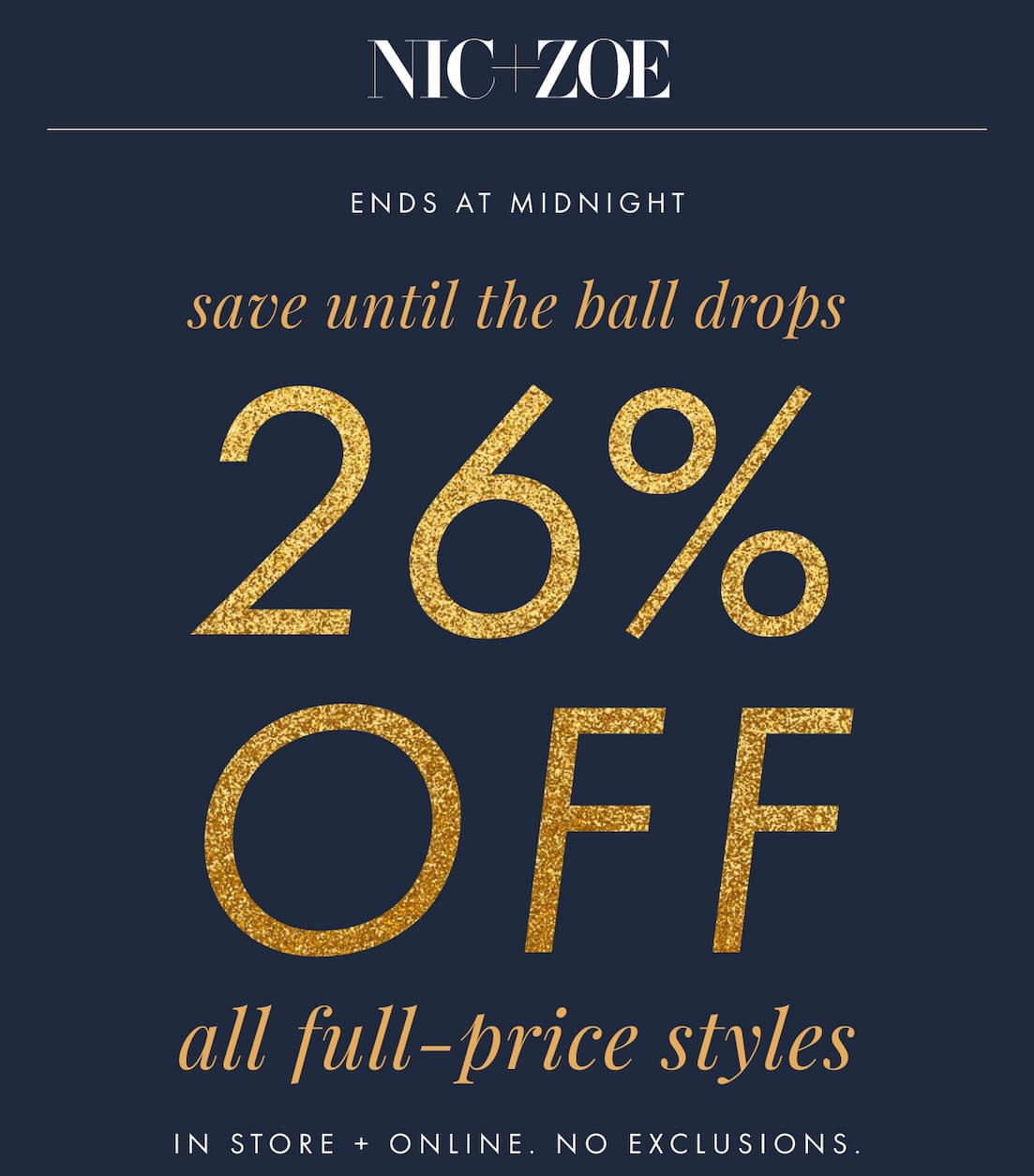 26% off all full-price styles
