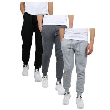 Men's Fleece Jogger Sweatpants (3-Pack)