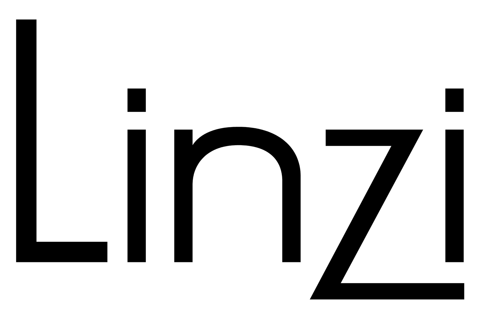 image of the black logo from ladies footwear retailer Linzi Shoes on a white background