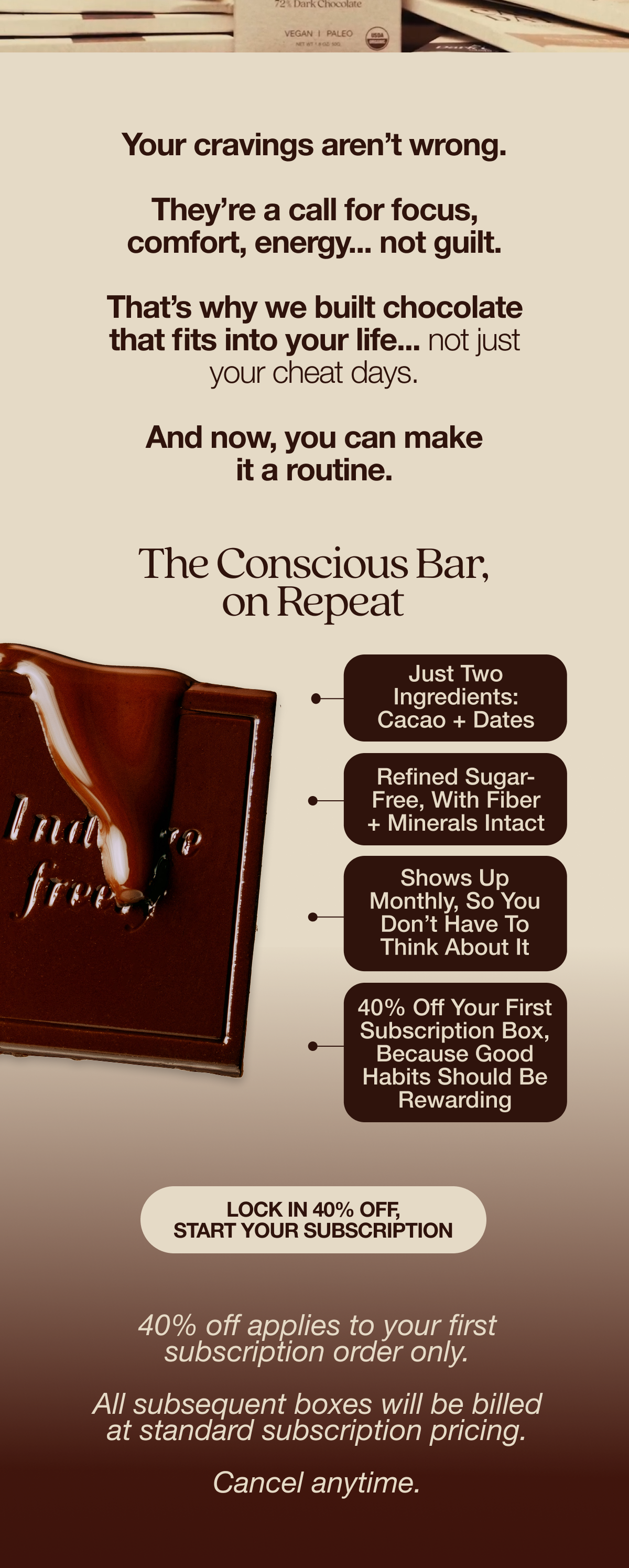 Subscribe to chocolate for 40% OFF