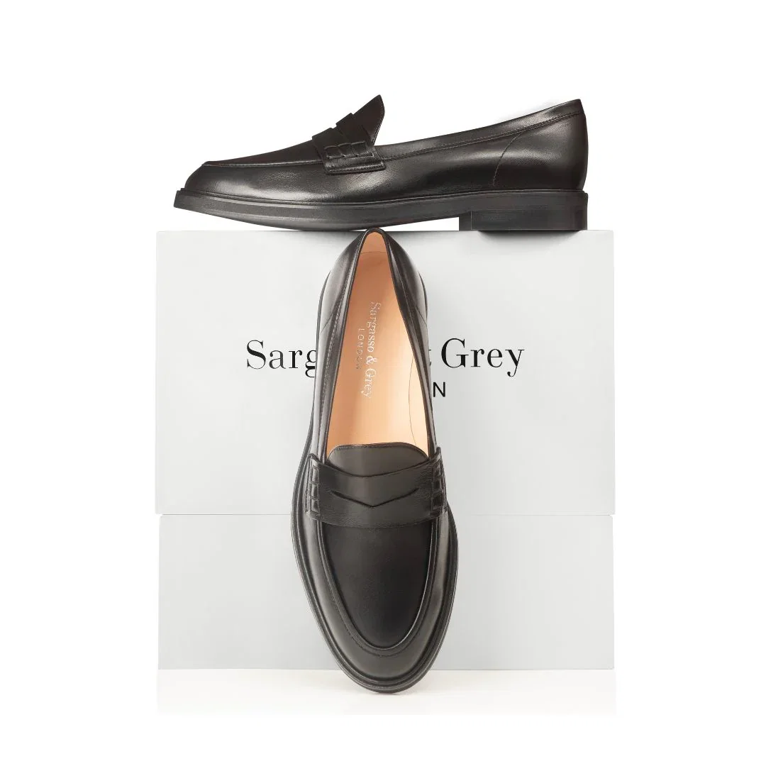 Image of Wide Fit Loafers  - Black Leather