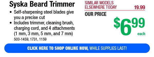 Syska Beard Trimmer - FREE Shipping To Store!