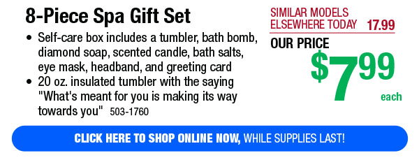 8-Piece Spa Gift Set - FREE Shipping To Store!
