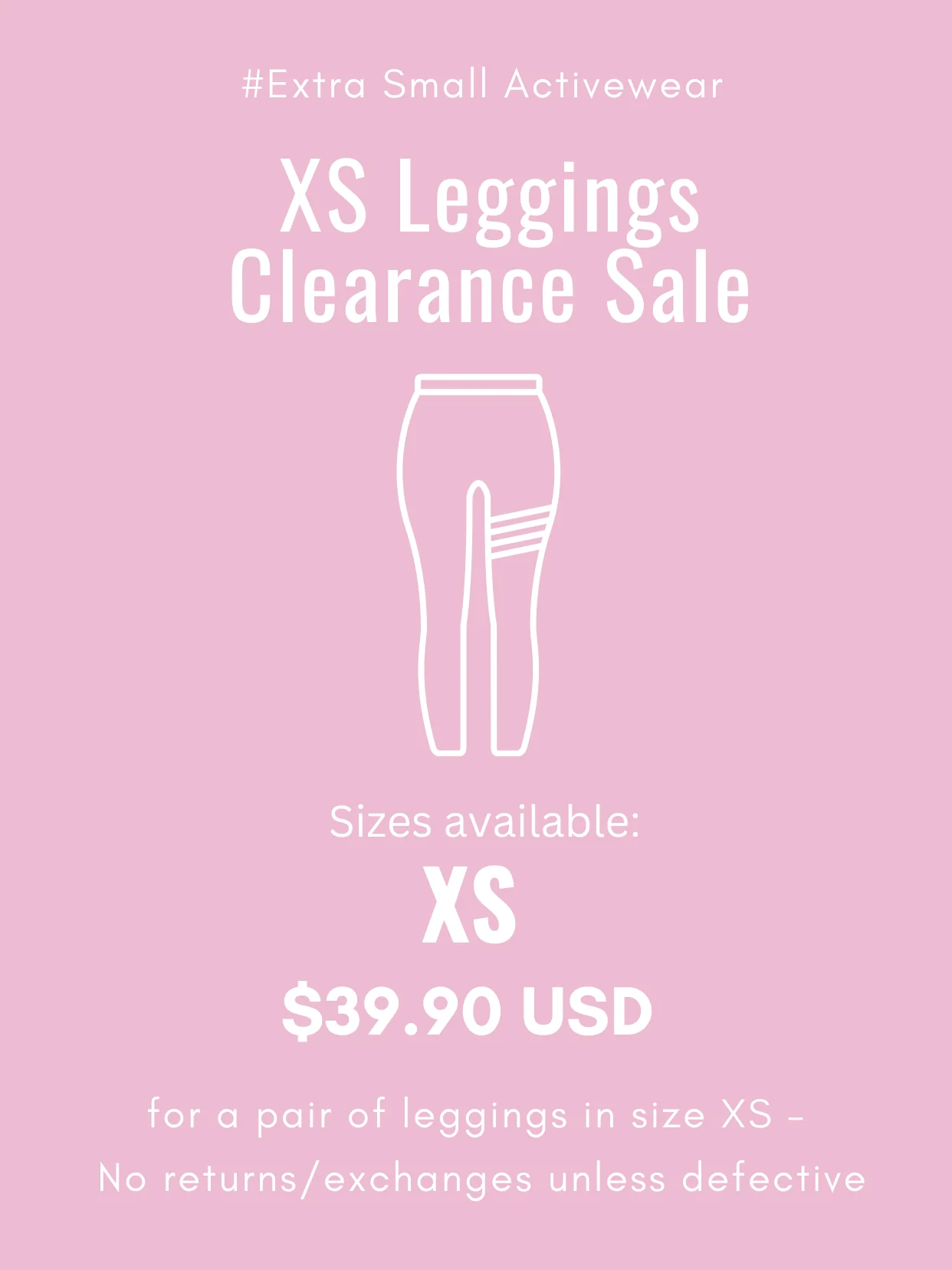 XS Leggings Clearance Sale | Extra Small Activewear | Limited Stock