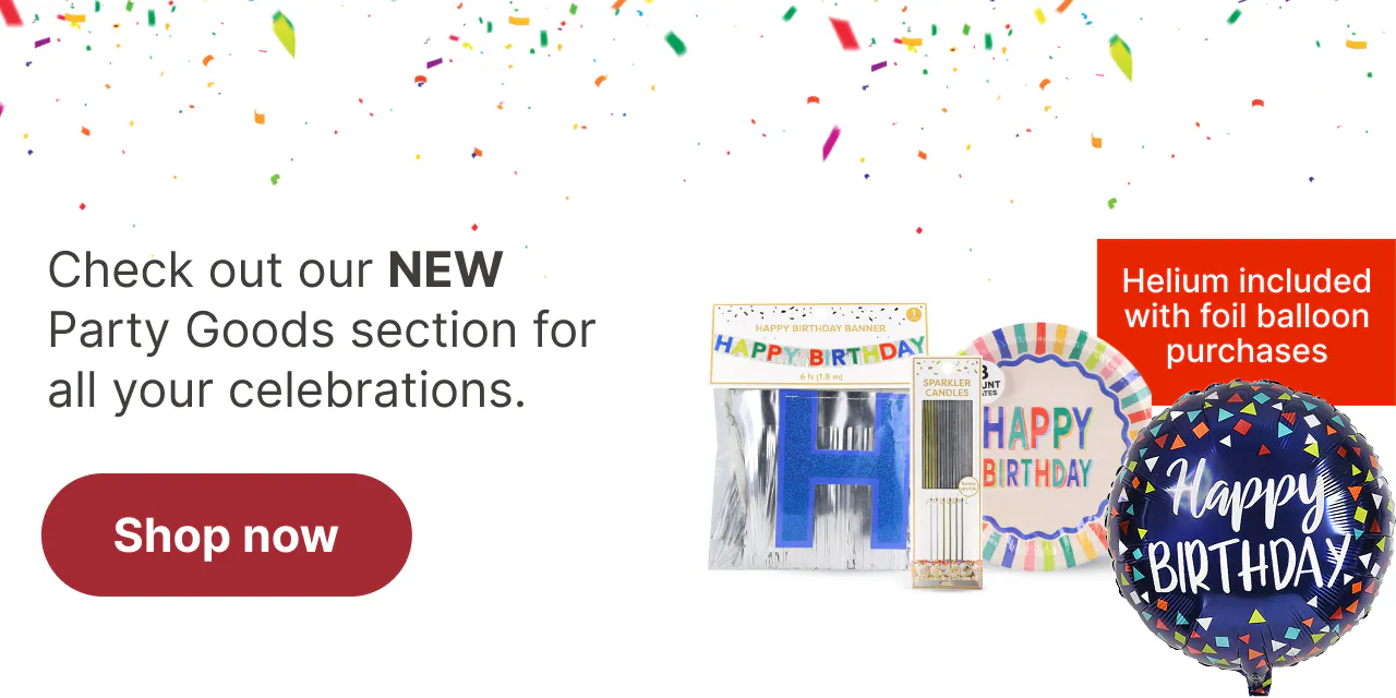 Check out our NEW Party Goods section