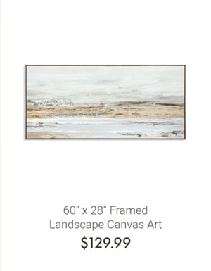 28" x 60" Framed Landscape Abstract Canvas