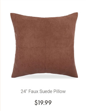 24" Faux Suede Throw Pillow