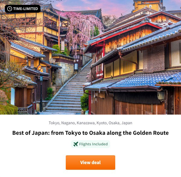 Best of Japan: from Tokyo to Osaka along the Golden Route