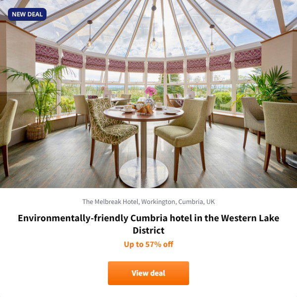 Environmentally-friendly Cumbria hotel in the Western Lake District