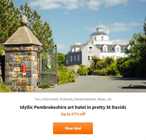 Idyllic Pembrokeshire art hotel in pretty St Davids