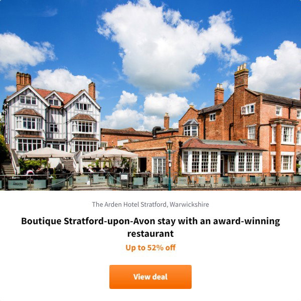 Boutique Stratford-upon-Avon stay with an award-winning restaurant