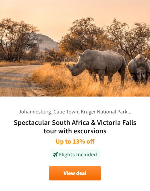 Spectacular South Africa &amp; Victoria Falls tour with excursions