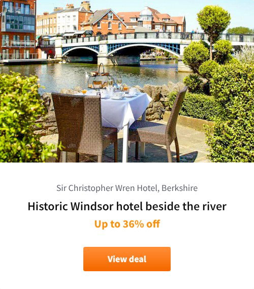 Historic Windsor hotel beside the river