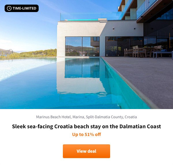 Sleek sea-facing Croatia beach stay on the Dalmatian Coast