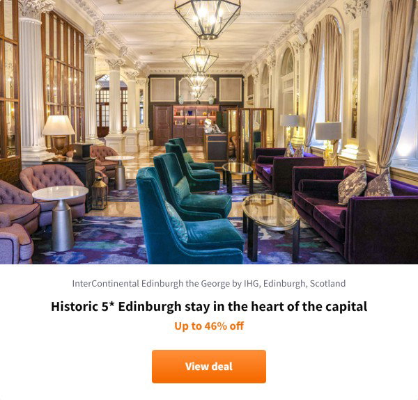 Historic 5* Edinburgh stay in the heart of the capital