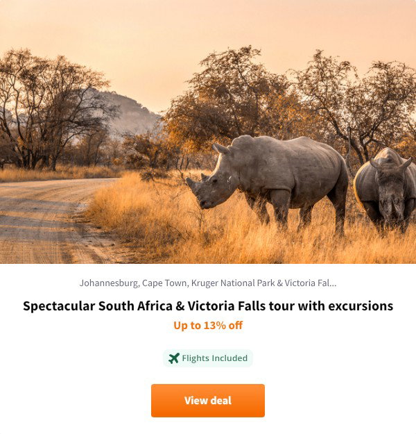 Spectacular South Africa & Victoria Falls tour with excursions