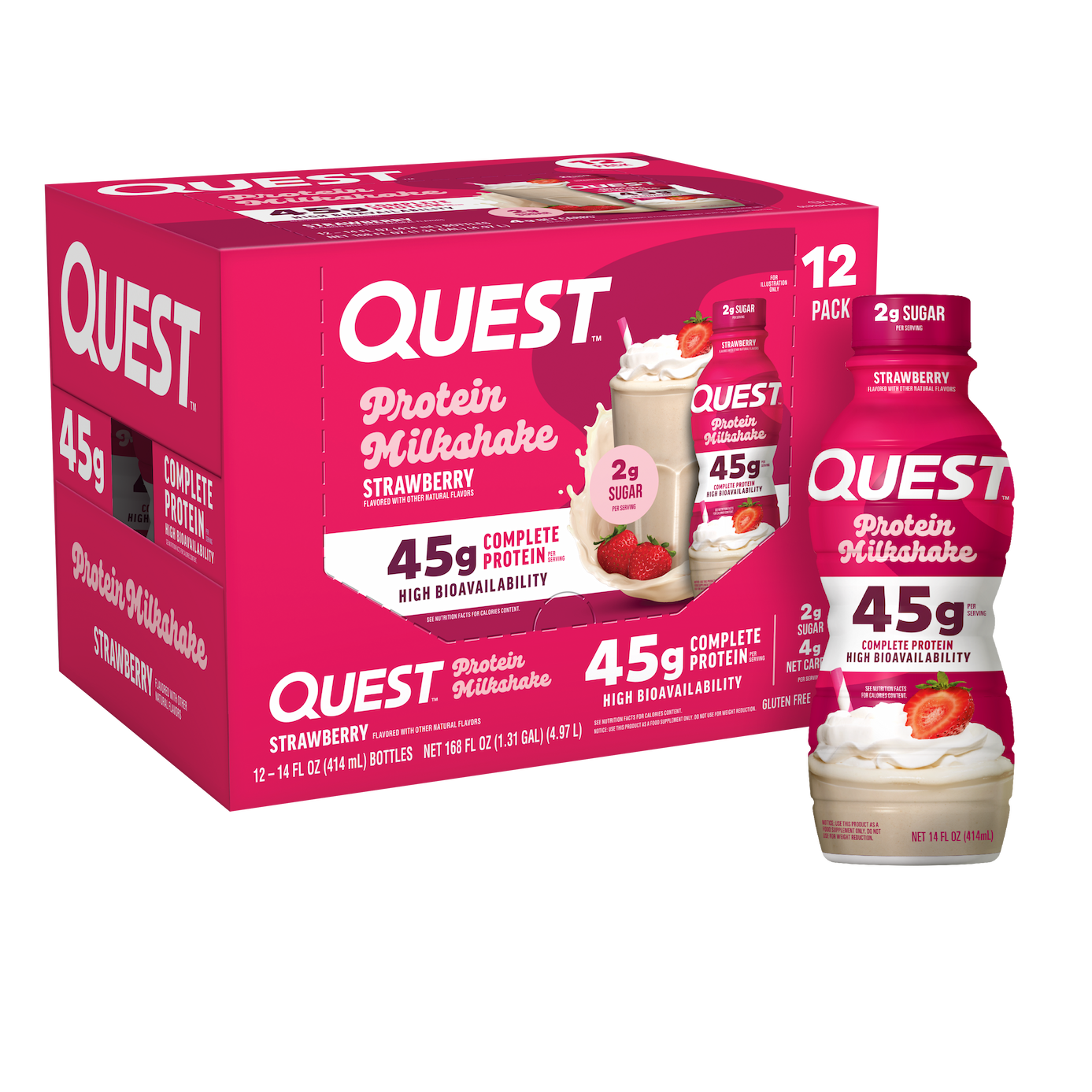 Strawberry 45g Protein Milkshake
