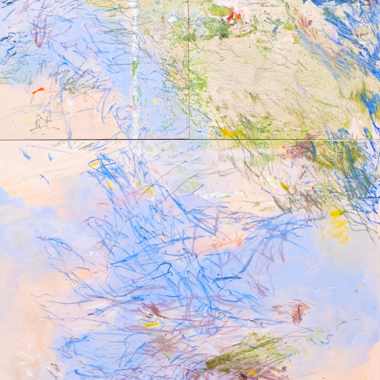 abstract blue and green painting