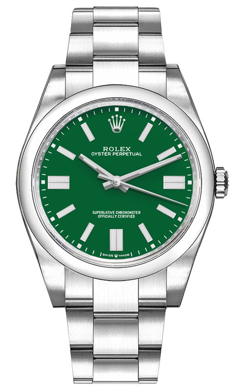 Oyster Perpetual 41 Green Dial Oystersteel Men's Watch 124300-0005