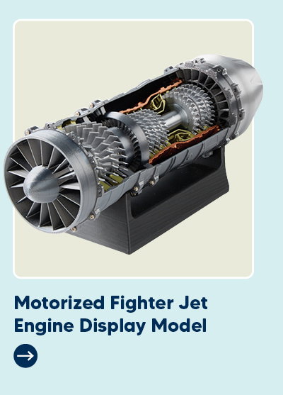 Motorized Fighter Jet Engine Display Model
