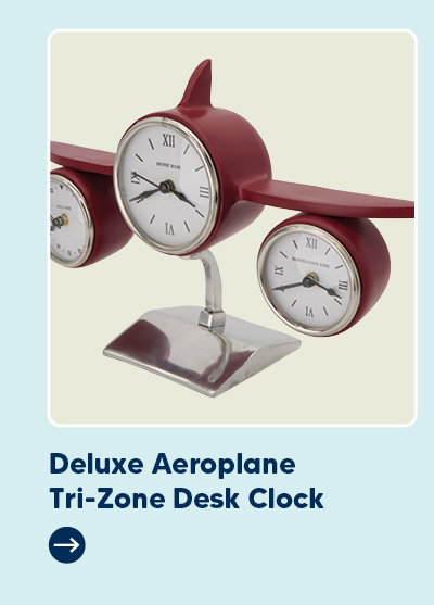 Deluxe Aeroplane Tri-Zone Desk Clock