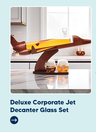 Deluxe Corporate Jet Decanter Glass Set