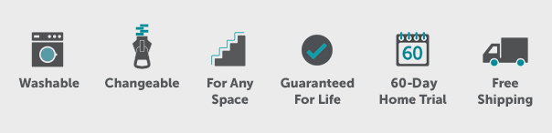 Washable | Changeable | For Any Space | Guaranteed For Life | 60-Day Home Trial | Free Shipping