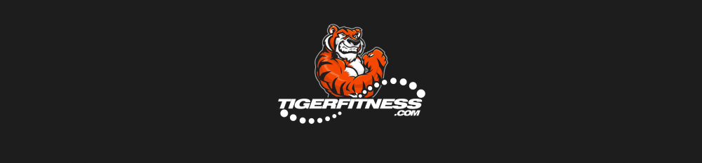 TIGERFITNESS.com logo with tiger mascot