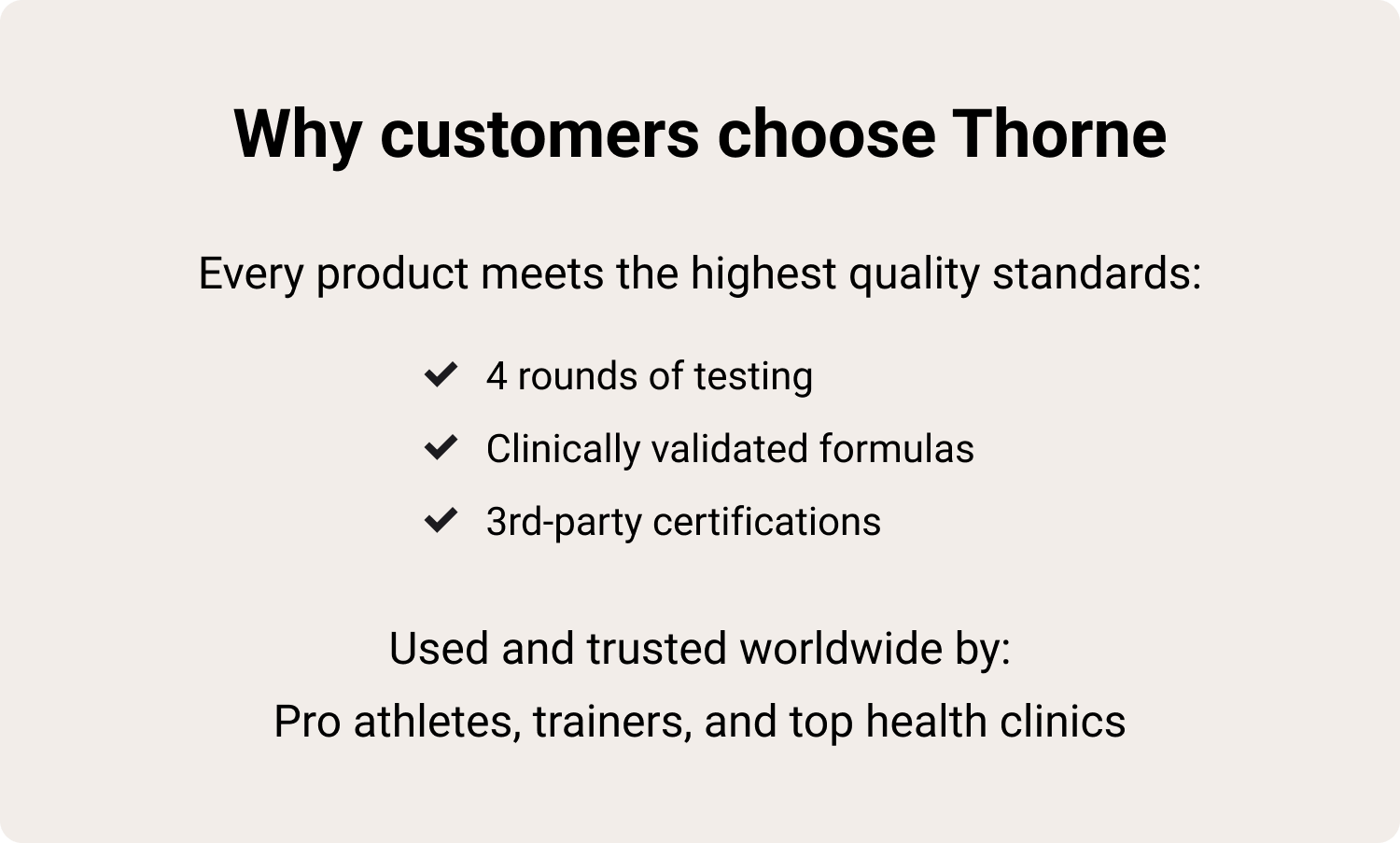 Why customers choose Thorne