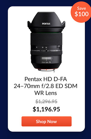 Pentax HD D-FA 24-70mm f/2.8 ED SDM WR Lens