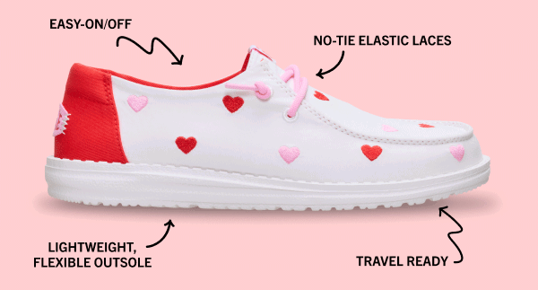 Easy on/off. Travel Ready. No-tie elastic laces.