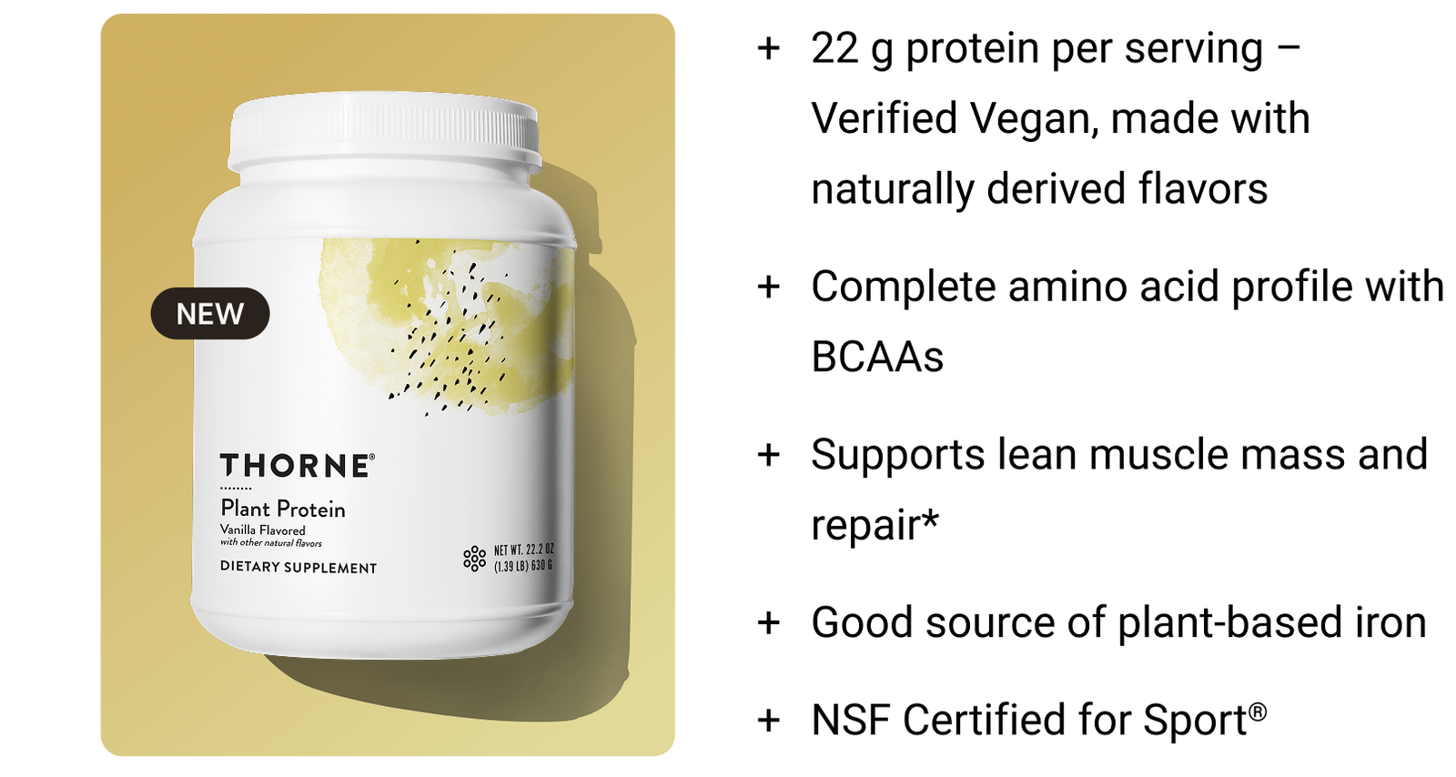 Key features of Thorne Plant Protein