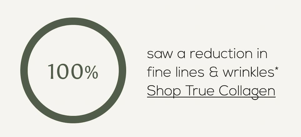 100% saw a reduction in fine lines & wrinkles* [Shop True Collagen]