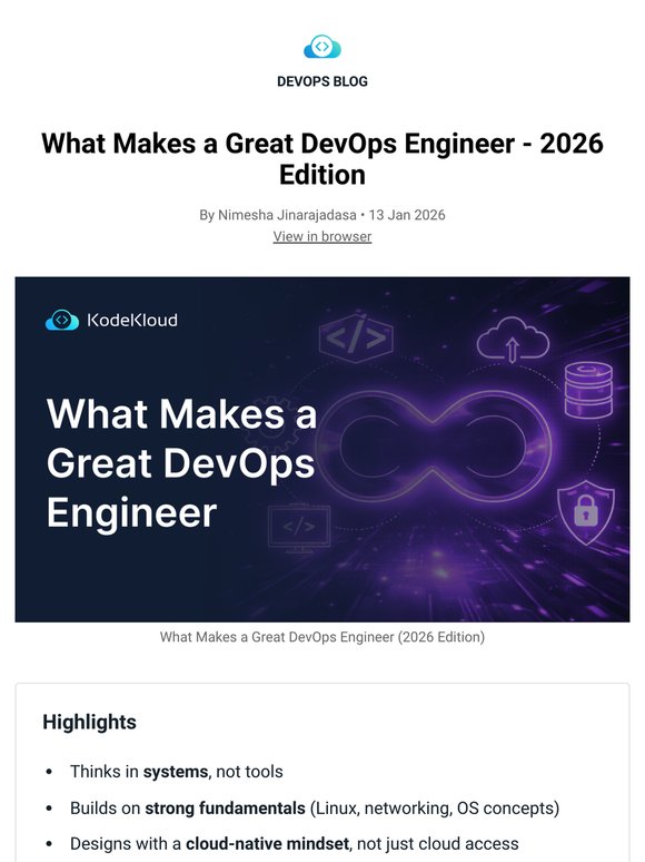 KodeKloud: What Makes a Great DevOps Engineer - 2026 Edition | Milled