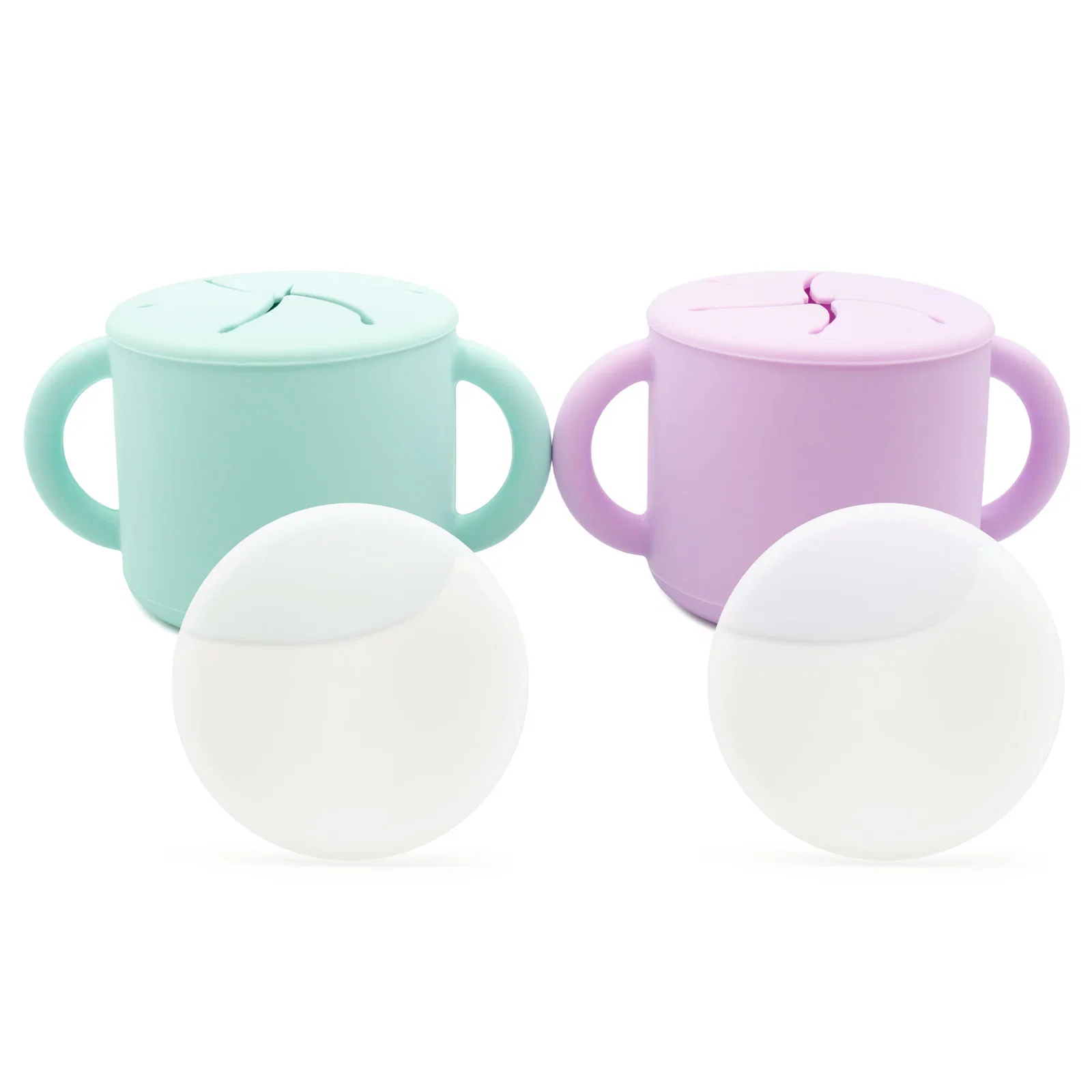 Image of Silicone Snack Cups – Set of 2 with Lids