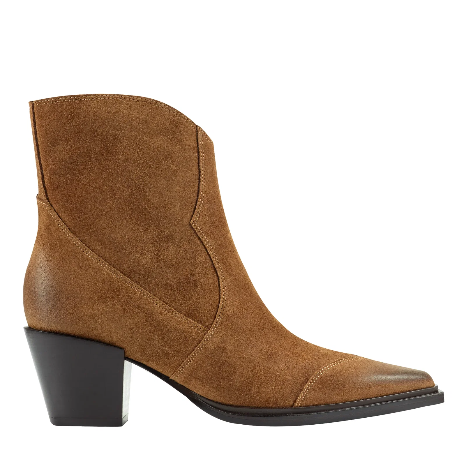 Image of Giulie Western Leather Ankle Bootie