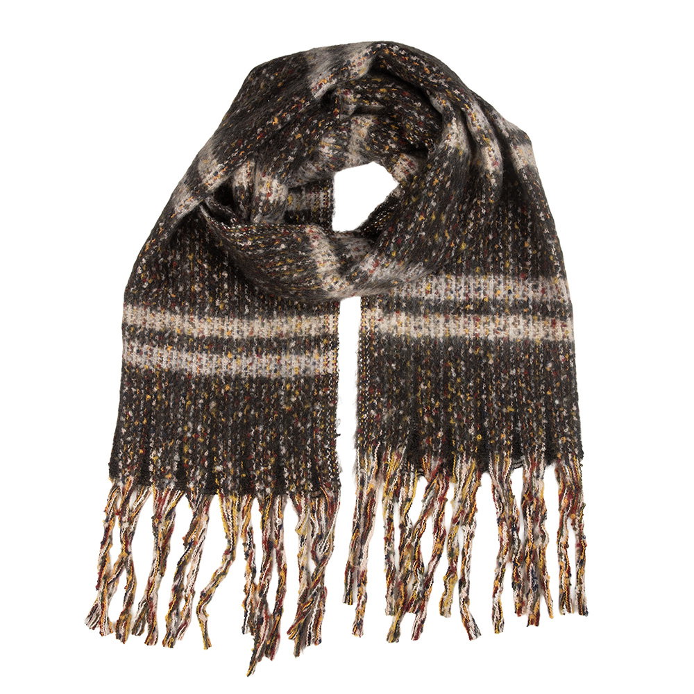Image of Clayre & Eef Wintersjaal Dames 50x210 cm Grijs Textiel
