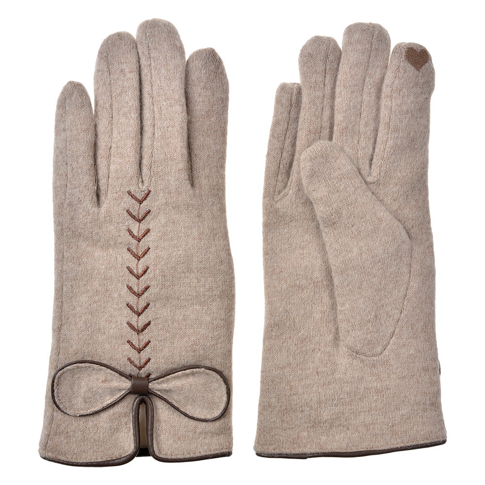 Image of Clayre & Eef Handschoenen Winter 9x23 cm Beige Polyester