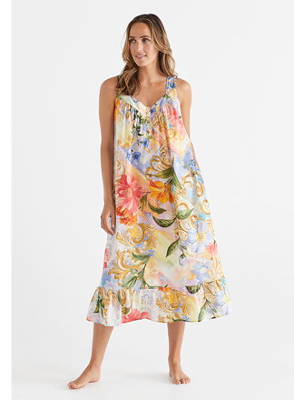 Glided Petals Floral Sleeveless Nightie