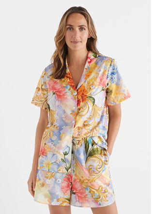Glided Petals Floral Shortie Pyjama Set