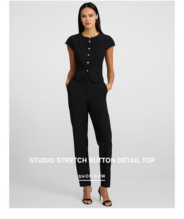 Studio Stretch Button Detail Top Shop Now