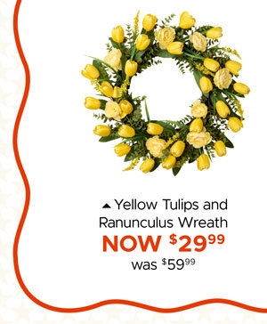 Yellow Tulips and Ranunculus Wreath