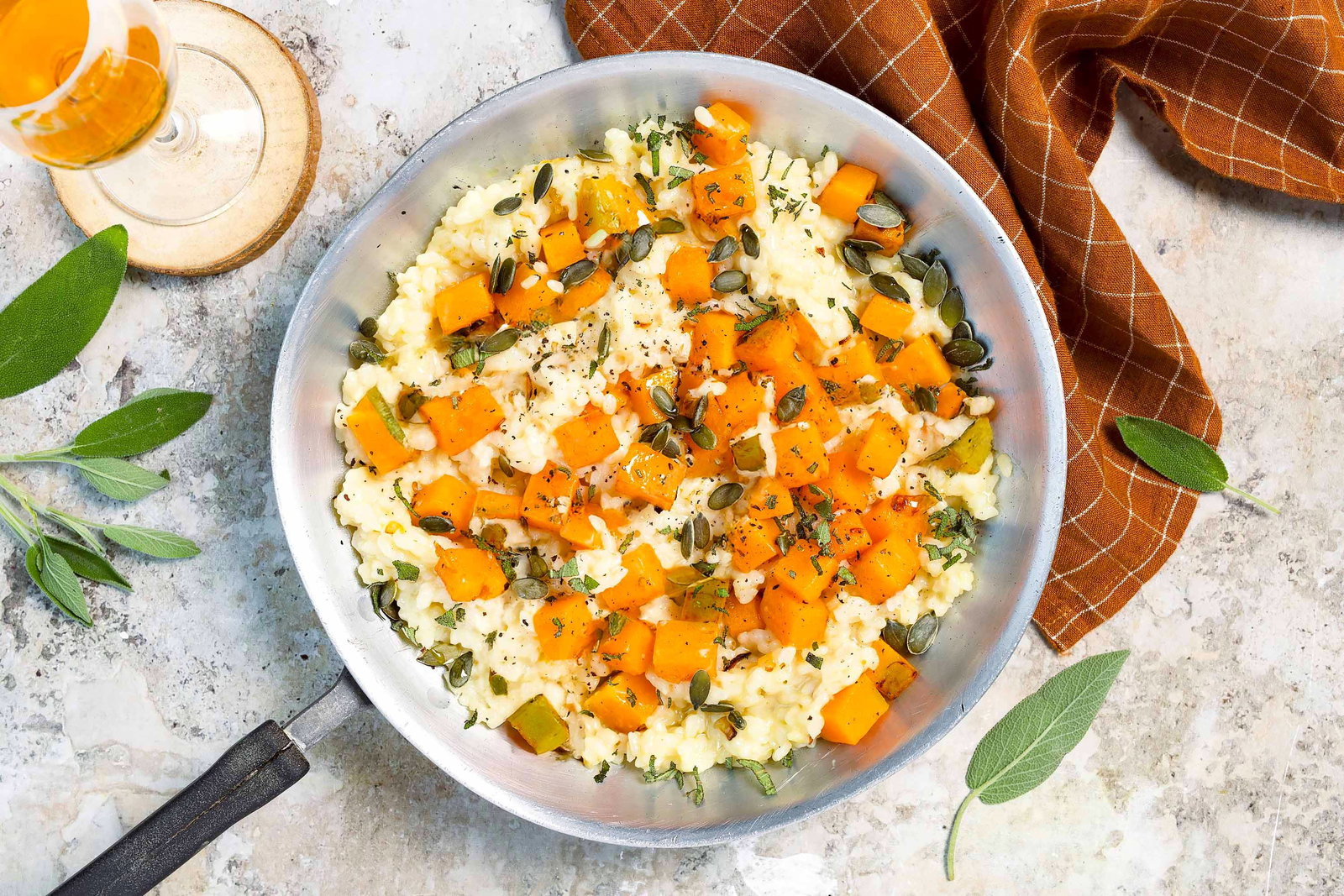 Risotto à la courge, sauge et parmesan